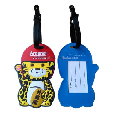 China Eco-friendly PVC Soft Silicone Boarding Luggage Tags Lovely Suitcase Luggage Tags With Straps for sale