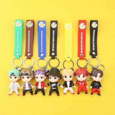 China Key Chain BTS Environmental Friendly Soft Action Numbers Anime 3D Keychain Bangtan Boys Small PVC 7pcs Bangtan Gift For Lovers And Students Bag Pendant for sale