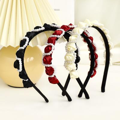 China CLARMER New Cheap Custom Made High Quality Environmentally Friendly Women Hair Accessories Bead Flower Chain Headband For Women for sale