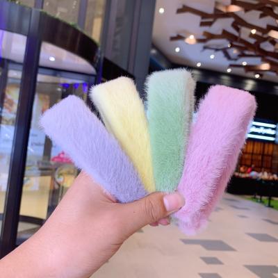 China CLARMER New Fashion Women Fashion Hair Accessories Winter Solid Color Warm Faux Fur Headband for sale