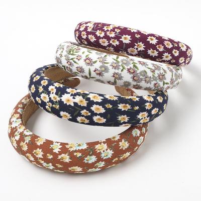 China CLARMER fabric shape new arrived fabric Daisy Flower Sponge Padded Headband hair band hair accessories for women for sale