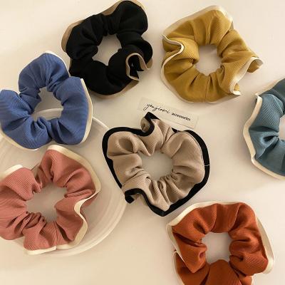 China Wholesales CLARMER Scarf Scrunchies New Fashion Women Hair Accessories Chic Soft Cute Hair Elastic Hair Scrunchies for sale