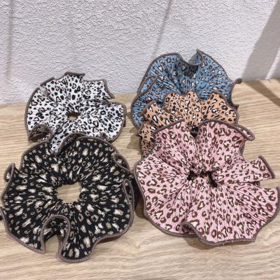 China Oversized Pleated Leopard Hair Scrunchies Summer New Simple Scarf CLARMER Scrunchies Women Hair Accessories for sale