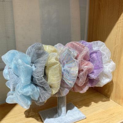 China Shiny Cloth Scrunchies CLARMER Women Fashion Girls Hair Scrunchies Elastic Shiny Glitter Band Scrunchies for sale