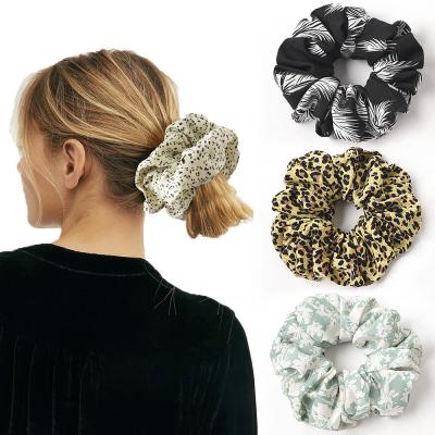 China Tie Dot Leopard Scrunchies Hair Tie elastic hair scrunchies wholesale women scrunchies 16cm CLARMER fashion new for sale