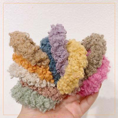 China Environmental Friendly Women Shapes Elastic Hair Bands Ponytail Holders Hair Accessories Plush Fur Hair Tie Scrunchies for sale