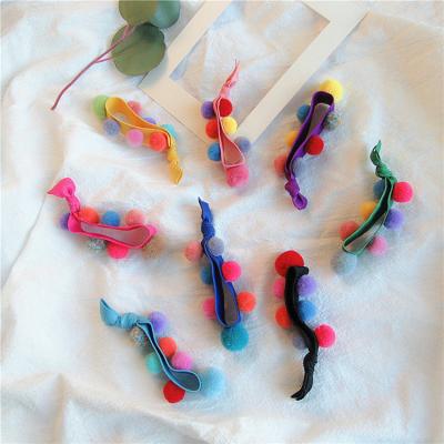 China 2018 Environmental Friendly Wholesale Women Fashion Custom Korean Elastic Hair Tie Accessories Elegant Flush Ball Hair Bohemian Ring for sale