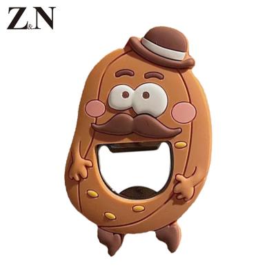 China New Viable Custom 3D Performance PVC Stainless Steel Colorful Bottle Opener Logo Design Cute Soft Metal for sale