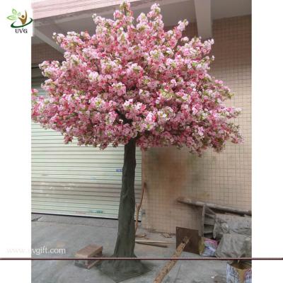 China UVG CHR032 Holiday Living Christmas Decor Large Artificial Trees Pink Flower Sakura Wallpa for sale