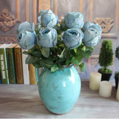 China UVG FLRS50 Preserved Flower Wedding Gifts for guests Artificial Blue Rose Flower for sale