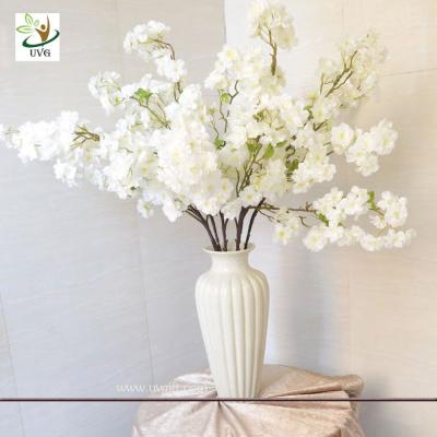 China UVG 1m white artificial cherry blossom branches wholesale with silk flowers for weddings for sale