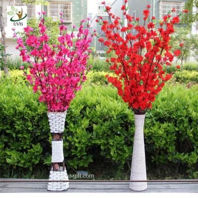 China UVG CHR099 Wedding decoration materials artificial peach blossom branch with fabric flower for sale