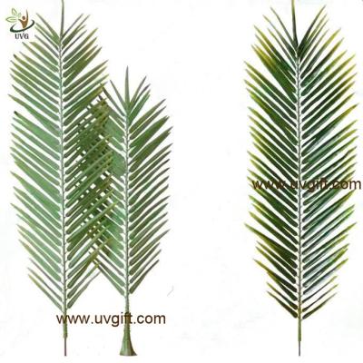 China UVG new design small PU real touch artificial palm tree leaves for club landscaping PTR043 for sale