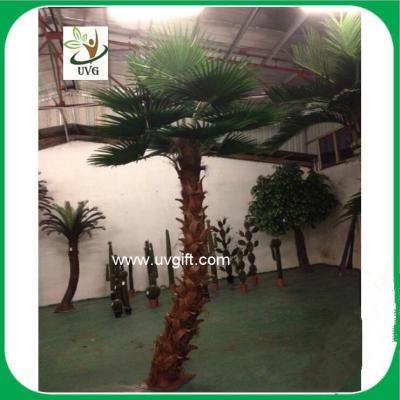 China UVG PTR034 indoor airport decoration curved trunk artificial coconut trees palm tree price for sale