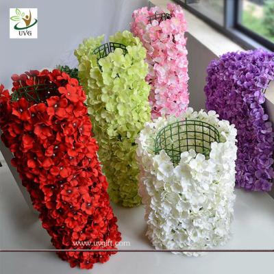 China UVG wall decoration flower backdrop in fake hydrangea petals for wedding backdrop ideas for sale