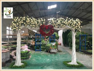 China UVG CHR139 white artificial flowering trees in silk rose branhces for party background decoration for sale