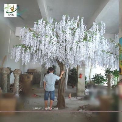 China UVG WIS003 china home decor wholesale 4 meters tall white artificial wisteria flowers wedding blossom tree for sale