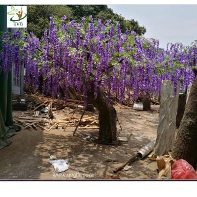 China UVG wedding planner artificial flower arrangements purple wisteria blossoms fake tree for beach club decoration for sale