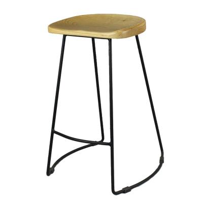 China 2022 Factory industrial hot sale MCI kitchen restaurant leisure metal chair indoor bar stool with wood Seat on sale for sale