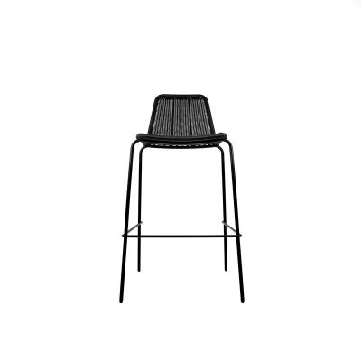 China hot sale industrial nordic modern style rattan garden bar stool wicker chair on sale for sale