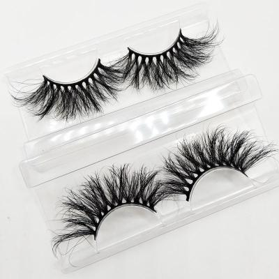 China Long Natural Private Label Mink Lashes 25mm Long 3d Mink Eyelashes Fluffy Eyelashes for sale