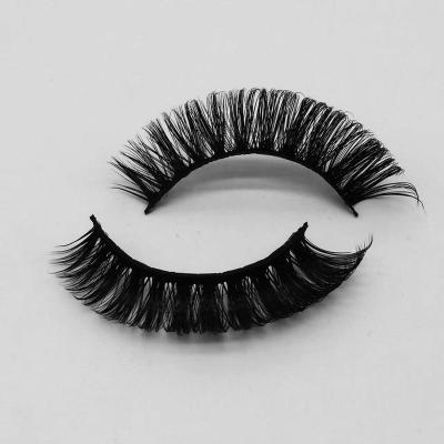 China Long Natural 3d Faux Mink Lashes Russian Volume Strip Lashes Eyelash Extensions D Loop Strip Lashes for sale