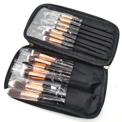 China Angular Blush 15pcs Go Pro High Quality Marble Makeup Brushes With PU Marble Bag Hot Sale Private Label Make Up Brush Set for sale