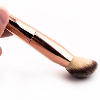 China Angular Blush Rose Gold Electric Handle Air Foundation Makeup Brush for sale