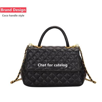 China Famous Designer Handbags Brands Cocos Handle Style Designer Handbags Famous Brand Women Luxury Leather Fold Over Bag For Channel Handbags for sale