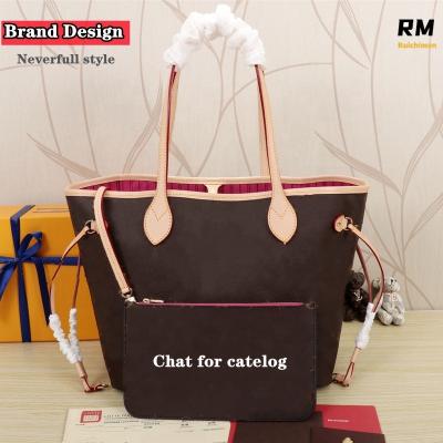 China Genuine Leather Handbags Famous Brands Sets 2 Pce Designer Handbags Brands Neverfull Style Women Shoulder Famous Luxury Designer Shopping Bag Pinch And Purses for sale