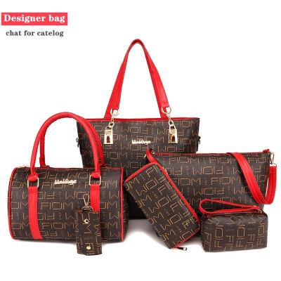 China 5pcs famous brand designer handbags designer handbags brand set leather purses and pu handbags for women luxury for sale