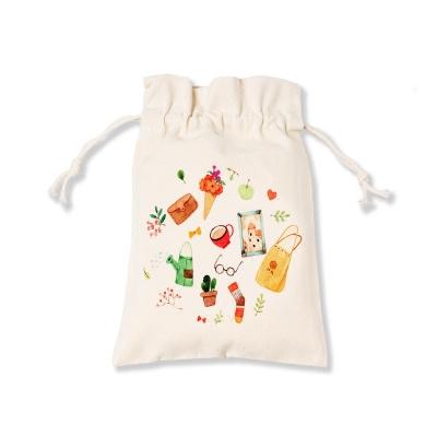 China Recyclable Small White Canvas Bags Transfer Cotton Cloth Drawstring Hot Shoe Pouch Bag for sale