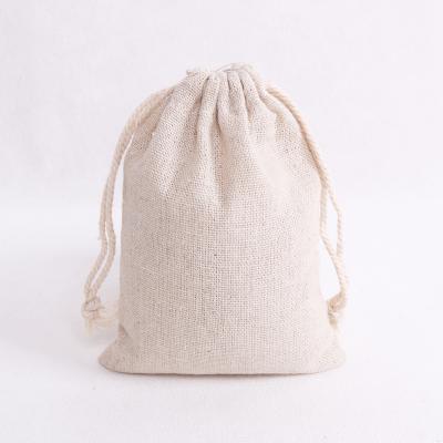 China Small Recyclable White Canvas Round Bottom Bags Eco Friendly Organic Cotton Fabric Drawstring Shoe Pouch Bag for sale