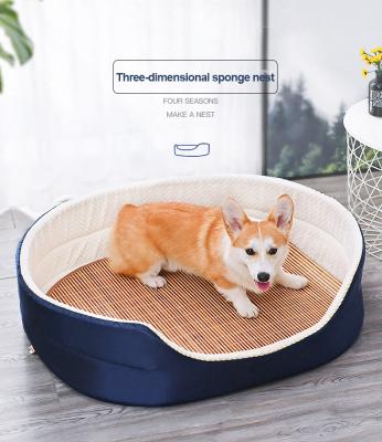 China Removable Blanket Promotional Modern Large Pet Fluffy All-season Use Waterproof Calming Large Dog Bed, With Thick Mat And Cushion for sale