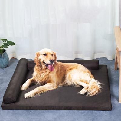 China Dog Bed Oxford Cloth Bolster Pet Beds Mattress Breathable Waterproof Breathable Orthopedic Sponge For Large Dogs ML/XL for sale