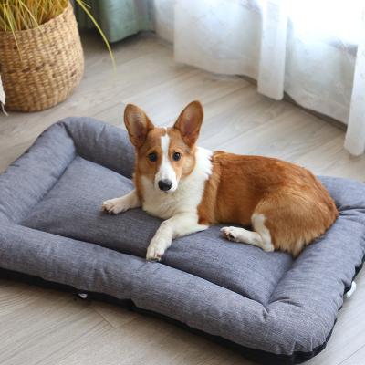 China Wholesale Multi Dog Breathable Cat Sofa Washable Pet Mat Warm Cat Nest Suede Mattress Soft Function Dog Bed For Dog Crate for sale