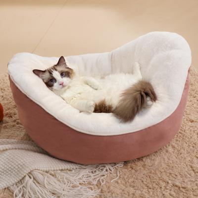 China Hot Selling Banana Boat Shape Cute Pet Compfy Dog Kennel Compfy Pet Bed Yellow Pink Banana Boat Shape Breathable for sale