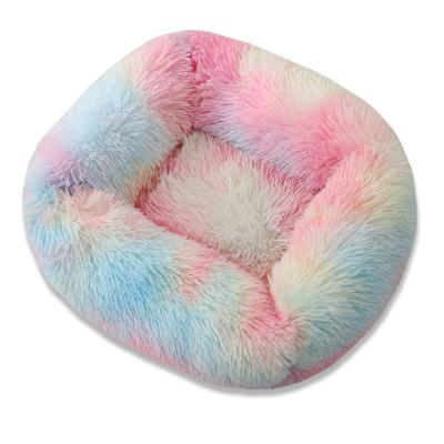 China Factory Design 50cm 60cm 80cm Long Donut Dog Donut Bed Soft Breathable Fluffy 110cm Long Dog Donut Bed for sale