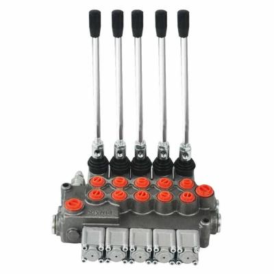 China Hydraulic 5 Spool Directional Control Valve 11 GPM Motors Hydraulic Spool Double Action for sale