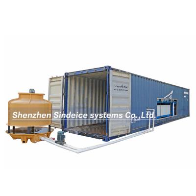 China Mobile containerized food and meat ice flake machine SINDEICE 40T for concrete and mixing plant for sale