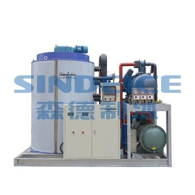 China Fresh-keeping ice machine 10T flake ice maker machine with ice delivery storage system for concrete cooling for sale