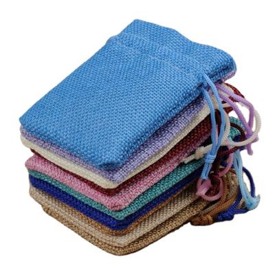 China 13*18cm (5.1*7.1inch) Fashionable Wholesale Cotton Canvas Jute Gift Bag Free Sample Colorful Jewelry Pouch for sale