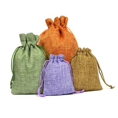 China 10*14cm (3.9*5.5inch) New Design Fashionable Custom Made Cotton Small Bag Jute Drawstring Gift Canvas Cosmetic Pouch for sale