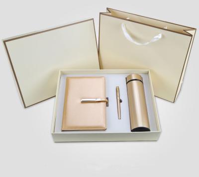 China Promotional High Quality Packaging Box Business Gift Set Custom Logo Pen Notebook Bottle Wedding Gift Set for sale