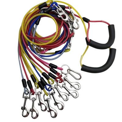 China Xin Rong Functional Padded Dog Link Cable with Fittings Pets Wire Rope Dog Leash Steel Coated Cable with Hooks for Pets for sale