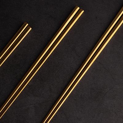 China Korean custom color stainless steel titanium metal PVD chopsticks workable for sushi wedding gift souvenirs for sale