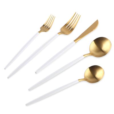 China Sustainable International Stainless Steel Flatware Set Hotel Fancy Vintage Gold Cutlery for sale