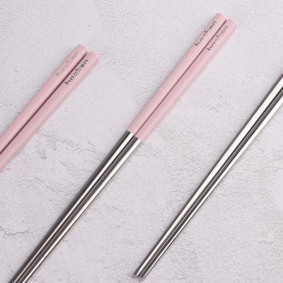 China China Bulk Viable Hot Sale 430 Metal Stainless Steel Reusable Multicolor Korean Chopsticks for sale