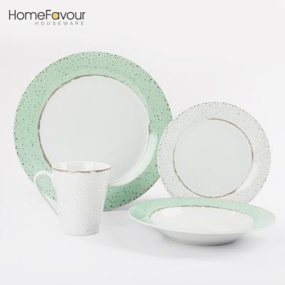 China Sustainable Luxury Fine Bone China Dinnerware Cheap Ceramic Dinner Sets For 16 Pcs for sale