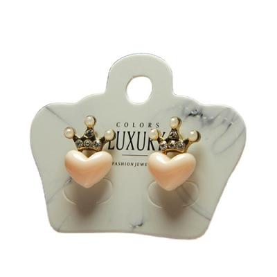 China Earrings and Accessories Marble Design Punch Hole Earring Display Card with Own Logo for Jewelry for sale